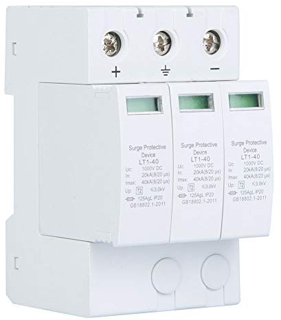 Dispositivo Scaricatore di Sovratensione 3P, Dispositivo di Protezione Contro Le Sovratensioni Protezione Contro i Fulmini Fotovoltaici CC Scaricatore di Bassa Tensione 3.0KV(3p40ka)