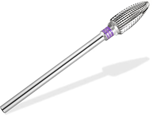 Profi Hartmetall Fräser Aufsatz Nagelfräser Schleifer mit Mittel Feiner Querhiebverzahnung Zapfen Form Maniküre Schleifkörper Nagelpflege für Acrylnägel Gel Nägel zum Abfräsen der Altmodellage