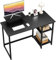 GreenForest Computer Home Office Schreibtisch mit reversiblen Speicherregalen 100cm Kleiner mit justierbaren Regalen für kleine Räume,Schlafzimmer,Student,moderner Laptop Tisch,schwarz
