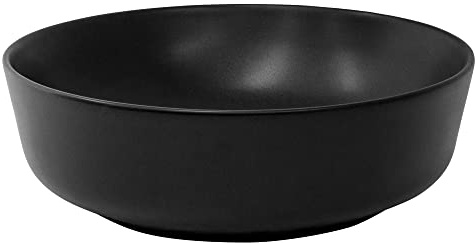 ML-Design Waschbecken aus Keramik in Schwarz matt Ø 415 x 135 mm, Runde Aufsatzwaschbecken, Moderne Waschtisch, Waschschale mit Abflussloch, Waschplatz Handwaschbecken, für Badezimmer/Gäste-WC