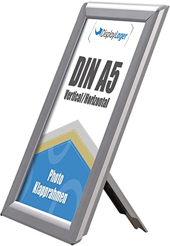 DisplayLager - 10'er Sparpack Photo Klapprahmen, 14 mm Profil, Silber (A5)