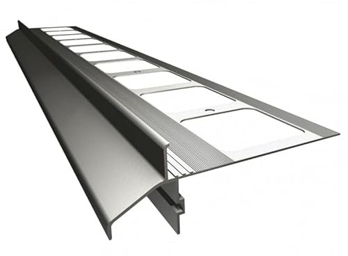 Renoplast® Perfil de Alero de Aluminio K40 200cm Gris | Acabado de Terrazas y Balcones | Suelos de Baldosas sobre Mortero Adhesivo | Sistemas de Drenaje de Agua | Perfil Angular | Anticorrosión