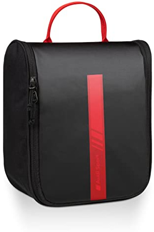Audi 3152200700 Wash Center Waschtasche Kulturtasche, schwarz/rot