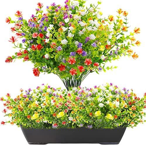 BANTI Künstliche Blumen Kunstblumen Außen Wetterfest Kunstpflanzen Blumenstrauß Pflanzen UV-beständig Balkonpflanzen Wie Echt für Balkonkasten Innen Außenbereich Garten Outdoor 6 Stück
