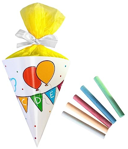 Amscan Mini School Cone Filled with Chalk Paper / Chalk 21 x 12 cm