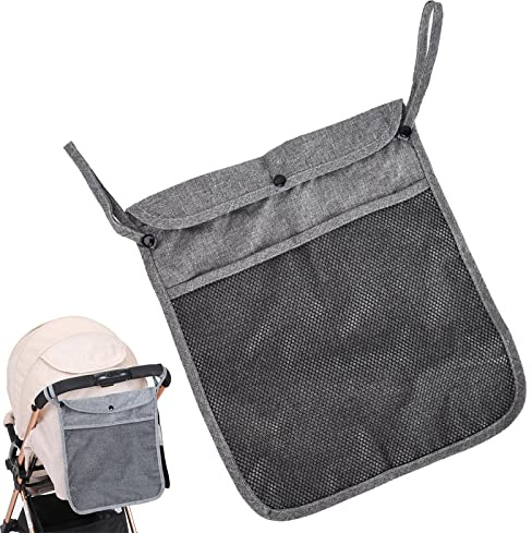 Baby Stroller Organizer,Pushchair Travel Organiser Bag,Buggy Side Bag,Grey