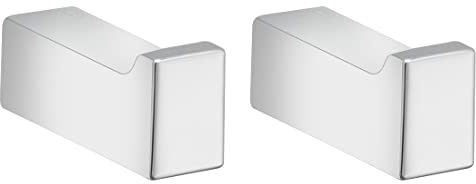 Keuco Plan Handtuchhaken, 2 Stück, Metall verchromt, Made in Germany, für Handtücher und Bademäntel, inkl. Schrauben und Dübel, Wandhaken zum Bohren