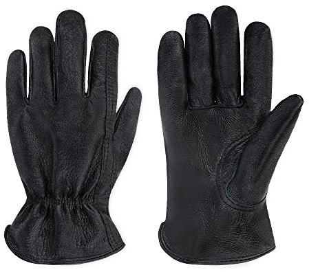 OLSON DEEPAK Arbeitshandschuhe aus Leder für Fahrer/Motorrad/Jagd/Reiten/Hofarbeit Passform für Männer arbeitshandschuhe herren leder schwarz