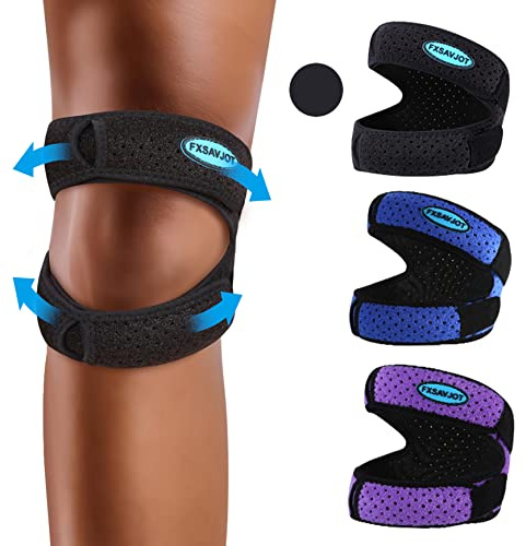 fxsavjot Professional Patella Knee Brace Pro for Knee Pain/Meniscus Tear,Adjustable Orthopedic Compression Patellar Tendon Support Strap with Side Stabilizers for Man and Women/Outdoor Activities
