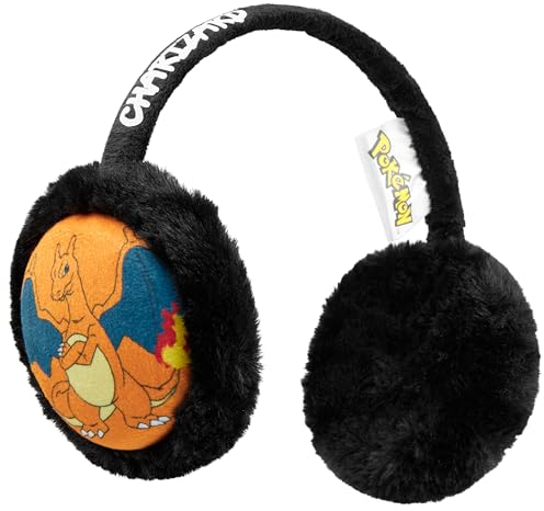 Pokemon Ear Muffs Kids - Winter Accessories Warm Cosy Earmuffs for School Travel Days Out - Gifts for Gamers (Multi Charizard)