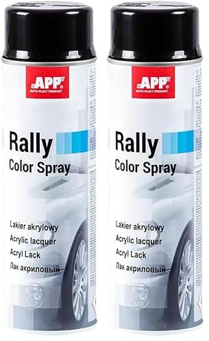 AUTO-PLAST PRODUKT Pintura Acrilica en Spray Negro Brillante | Pintura Spray para Metal, Madera, Plástico, Coche | Barniz Acrilico en Aerosol | Negro Brillante | 500 ml (Paquete de 2)