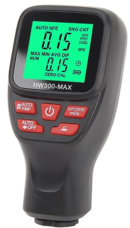 Lack-Mil-Dickenmessgerät, 0-2000 um Lackbeschichtungstester, Digitales Lackmessgerät für Auto-Tiefendickenmessgerät, Überprüfen Sie die Originalbeschichtung des Autos (BLACK)