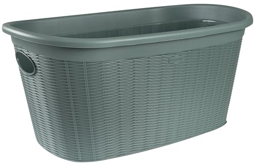 Wäschekorb 35L grün 2 Griffen 57x37x27cm ohne Löcher Kunststoff Tragekorb
