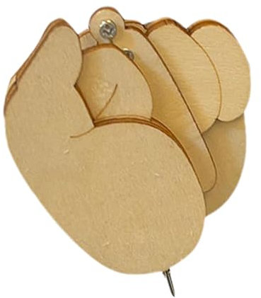 Lot de 3 broches en bois sculpté – Broche mobile en bois | Broche interactive en bois faite à la main pour femme et petite amie, 11x6cm, Bois, Unisexe