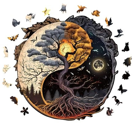 Holzpuzzle Erwachsene, 200 Teile Holzpuzzle Tiere füR Erwachsene und Kinder, Einzigartiges Tier Form Puzzle, Puzzles für Kinder