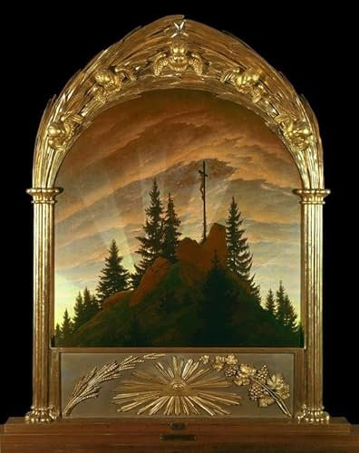 ZHAOSHAN Leinwandbilder, Poster, 58 x 90 cm, ohne Rahmen, Das Kreuz in den Bergen von Caspar David Friedrich