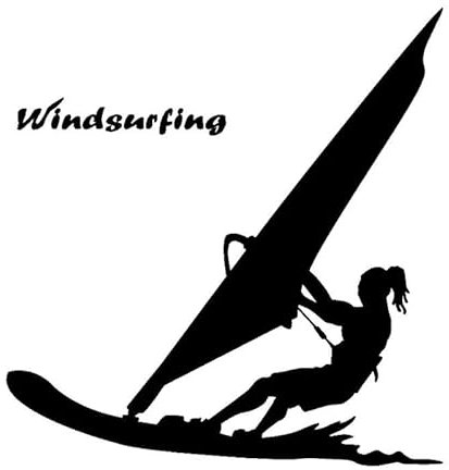 JIFENLI Autoaufkleber 15,9 cm * 16,7 cm Wassersport Windsurfen Surfer Strand Stil Mode Vinyl Auto-Styling Aufkleber Aufkleber Schwarz/Silber