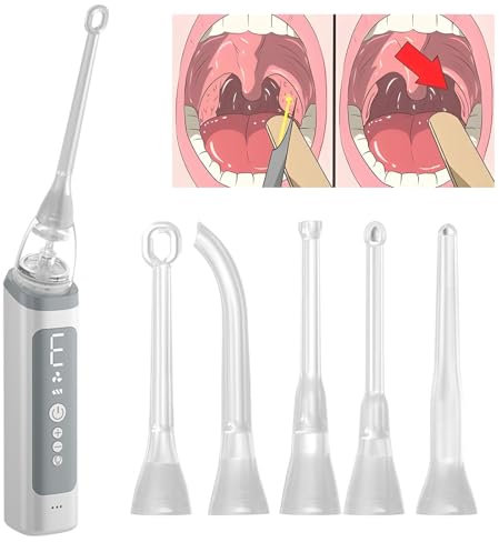 HFDJRWK Dissolvant de Pierre D'amygdale, Nettoyeur de Pierre D'amygdale À 3 Niveaux, Outil D'aspiration Instantanée, Nettoyage Buccal, Soins Bucco-dentaires, Facile À Utiliser(009)
