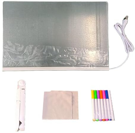 LED-Schreibtafel, LED-Nachrichtentafel - Acryl-Nachrichtentafel, löschbare LED-Notiztafel,Wiederverwendbares leuchtendes Zeichenbrett, leuchtendes Schreibbrett für Zuhause, Schule, Unternehmen