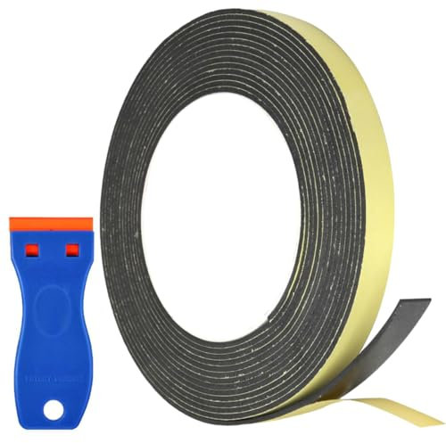 GHPKOTW Guarnizione Finestra，Nastro Autoadesivo In Schiuma, 1 Rotoli 2X8 5M Guarnizione In Gomma Per Porte E Finestre, Per Anti Freddo, Rumore E Collisione