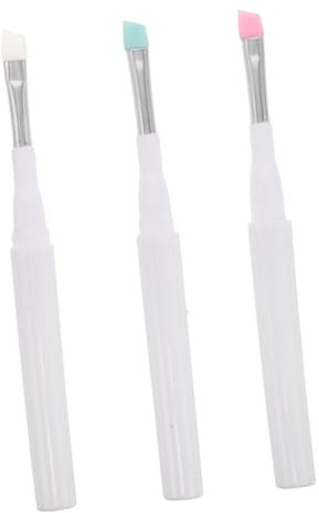 VICASKY 3pcs Silicone Brow Brush Protective Cap Eye Makeup Brushes Eyebrow Tinting Lip Scrubber Gentle Makeup for Travel