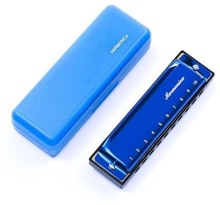 Mundharmonika-Tonart C 10 Löcher diatonischer Blues für Anfänger(Blue)
