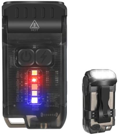 Vocdikficy V15 LED Pequeña Linterna Potente, 10 Modos Mini Bolsillo Linterna Portátil (Negro)
