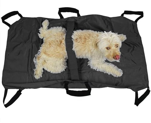 Portamascotas Plegable, Ayuda para Transportar Perros con asa, hasta 60 kg, Camilla de Transporte para Mascotas con emergencias (Negro)