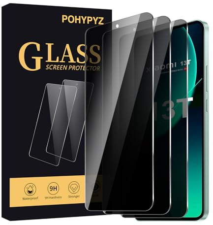 POHYPYZ 3 Piezas Protector Pantalla Privacidad para Xiaomi 13T/13T Pro，Cristal Vidrio Templado Anti Espía, Amigable para Funda,Fácil de Limpiar, 9H Dure，Ultra Resistente