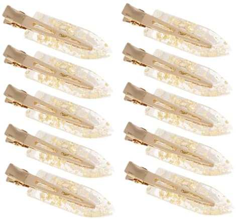Homoyoyo Pince Cheveux Femme sans Pliure en Plastique et Métal Or Lot de 10pcs Pinces à Cheveux à Paillettes Grip Antidérapant