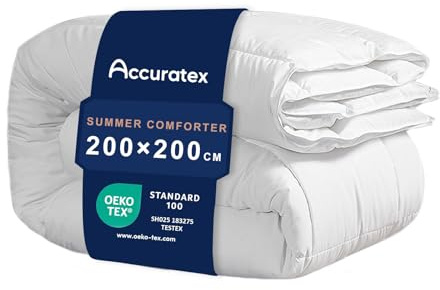 ACCURATEX 250GSM täcke 200 × 200, året runt-täcke med mikrofiberfyllning