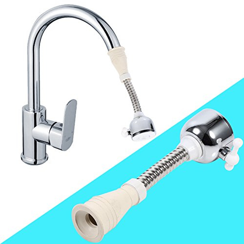 Rubinetto girevole a 360°, prolunga per rubinetto flessibile, 18 cm, per cucina, rubinetto di prolunga per lavello della cucina, perlatori