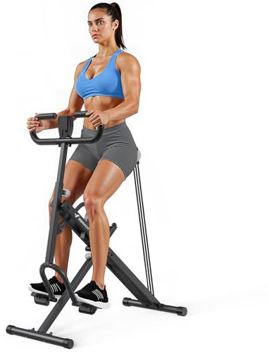 Squat Machine, MERACH R07 2 in 1 Squat Rowing Machine, Easy Setup & Foldable Exercise Equipment, Glute Trainer Machine, Glutes & Leg Home Workout Machine(Dark Gray)