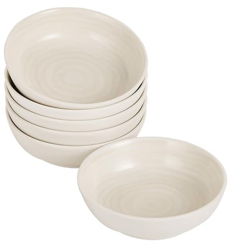 keramwerk Porzellan Dipschalen,Soja Saucenschälchen,Dipschälchen,Tapas Schalen Set,Gewürzschalen Klein,Snackschalen & Dipschalen,Snackschalen Set 6er,Ø 10 cm Snack Bowl für Sushi, Snack