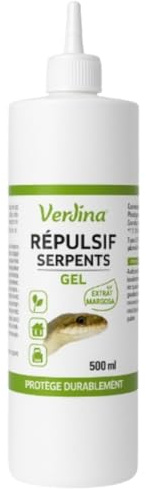 Verlina Répulsif Serpent Gel 500ml – Barrière Naturelle Anti-Serpents et Lézards, sans Insecticide, Usage Extérieur Terrasse, Seuils et Contours de Bâtiment