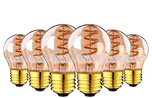 ZDVHOMCB Indoor Lighting, Pack of 6, Led Filament Spiral Bulb G45 AC110V E26 3W 2200K Dimmable Edison Flexible Lamp Decorative Pendant Lamp