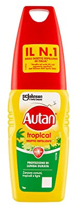 Autan Tropical Vapo Spray, Insetto Repellente e Antizanzare Tigre, Comuni e Tropicali, 1 Confezione da 100 ml, Protezione Lunga Durata