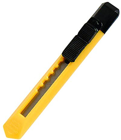 Merriway BH01758 (3 Pcs) Retractable Handy Hobby Craft Utility Plastic Knives with 9mm Snap-Off Blades, 115mm (4.5 inch) - Pack of 3 Pieces, Yellow