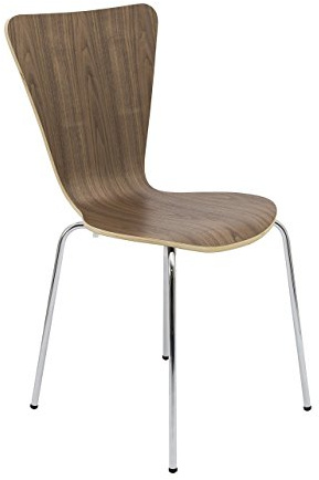 Office Hippo Heavy Duty Cafe Bistro Stacking Chair, Wood, Suitable For Commercial Use - Walnut