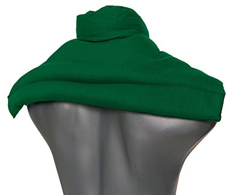 Coussin épaules et nuque avec col aux graines de lin - vert - Coussin thermique pour micro-ondes - Bouillotte pour cervicales