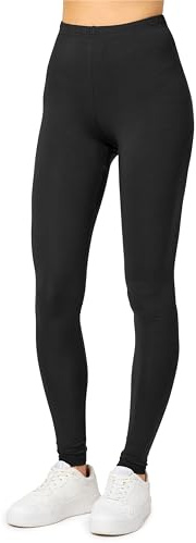 Merry Style Leggins Deportivos Mujer – Ropa Deportiva Mujer con Cintura Media, Leggings Flexibles, Suaves y Transpirables para Gimnasio, Pilates o Uso Diario MS10-143 (Negro, XXL)