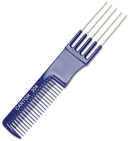 Teasing Comb With Metal Lifts - 6” Plastic Teaser Rake and Stainless Steel Lifting Prongs – Heat and Chemical Resistant – Wig and Hair Styling Tools by Adolfo Design