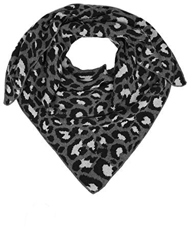 Zwillingsherz Dreieckstuch mit Kaschmir- Hochwertiger Schal im dezenten Leo Design für Damen Jungen und Mädchen - Hals-Tuch und Damenschal - Strick-Waren für Sommer und Winter