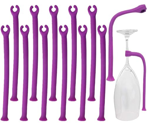mengger 12Pcs Verre Support pour Lave Vaisselle Silicone Verre à vin Support Danger Verres sans Polissage Cuisine Gadget porte-verres à vin
