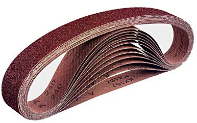 Fabric Sanding Belts - 96 Pieces - 13 x 457mm - 16 x Grit 40/60/80/120/180/240 - for Black & Decker® Power File - Sandpaper - Sanding Belt Set