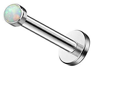 Melighting Labret Bars klass 23 solid titan internt gänga läppstift 16 g opal klar CZ läppring labret piercing smycken tragus helix örhängen e Titan, colore: Opal 2mm, cod. MTLIP001 opal 2mm