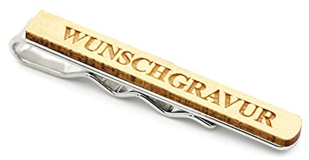 NaturSchatulle Krawattennadel Holz Personalisierte Krawattenklammer 5cm Edelstahl Herren Krawatten Clip Tie Bar Hochzeit Business Bräutigam