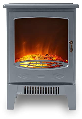 Warmlite WL46040G Jesmond Log Fire Stove, 1.85KW, Grey