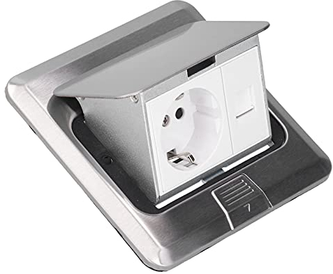 Presa Elettrica da Pavimento AC 250V Prese Standard UE in Acciaio Inossidabile Presa di Messa a Terra con Strumento Intall