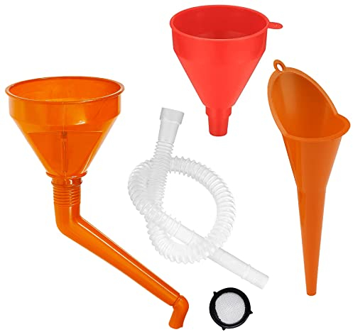 Entonnoir Flexible Huile Moteur Moto Entonnoir Essence Voiture Plastique pour Moteur Entonnoir Automobile Entonnoir a Angle Droit,3Pcs